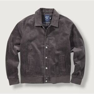 NWT Grayers XXXL Fieldston Corduroy Varsity Bomber Jacket Gray Cotton Rib Hem